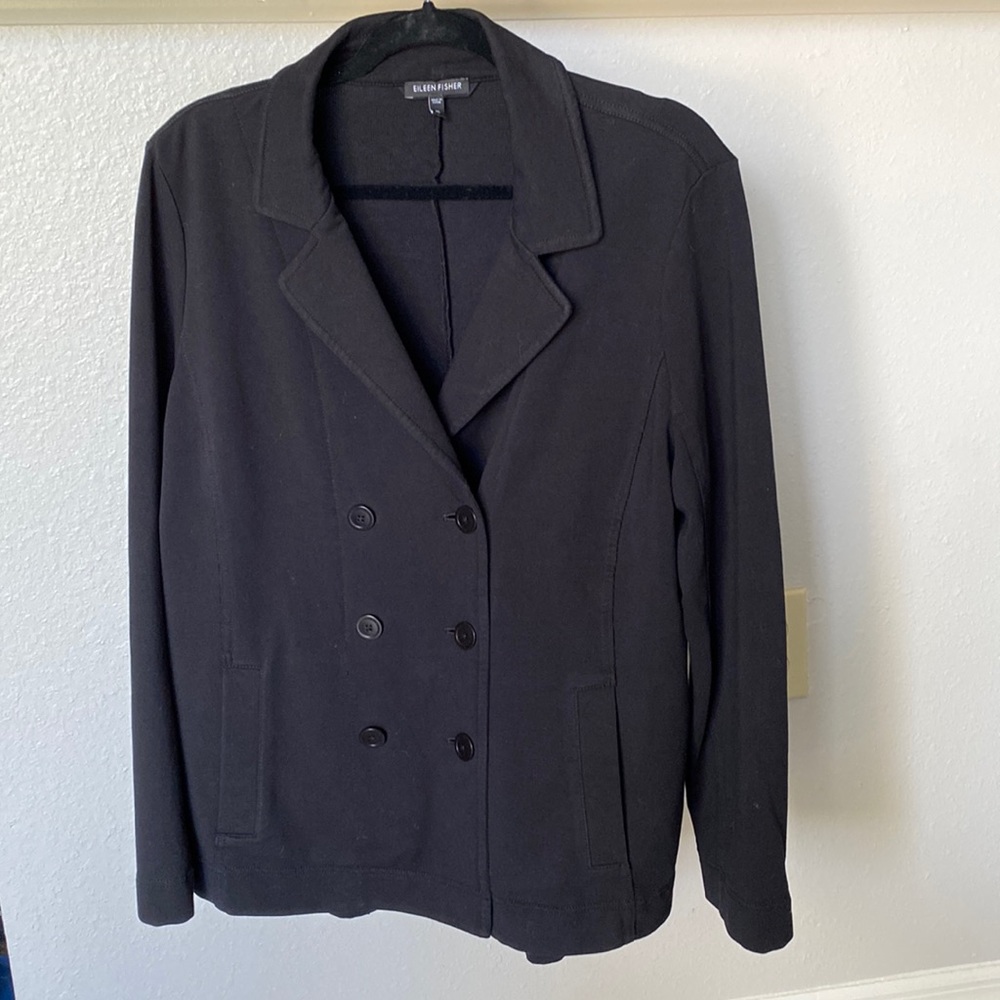 Eileen Fisher Stretch Knit Peacoat L